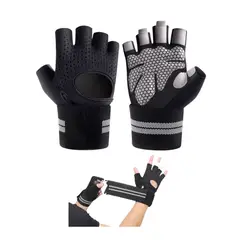 GENERICO - Guante Deportivo C Muñequera Transpirable Gym Talla M Negro