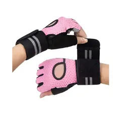 GENERICO - Guante Deportivo C Muñequera Transpirable Gym Talla M Rosado