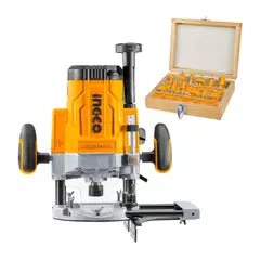 INGCO TOOLS - RUTEADORA FRESADORA 2200W INDUSTRIAL + SET DE 12 FRESAS 12MM - COMBO
