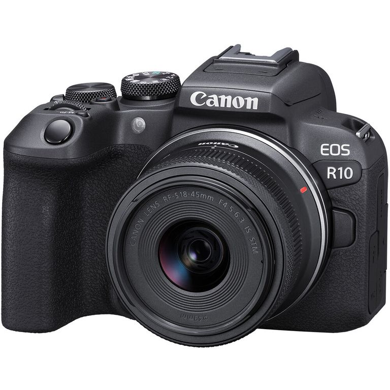 EOS R10 Cámara Kit Con 18-45mm IS STM Lente Con Adaptador- Negro