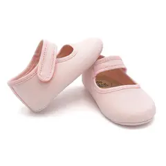 MAK SHOES - Zapatos de Bebé Niña sin Suela en Material de Lona Piqué de Algodón