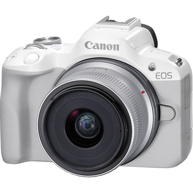 EOS R50 Cámara Kit Con 18-45mm Lente Sin Adaptador - Blanco