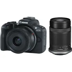 CANON - EOS R50 Kit Con 18-45mm Y 55-210mm Lente Con Adaptador - Negro