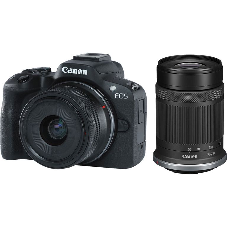 EOS R50 Kit Con 18-45mm Y 55-210mm Lente Sin Adaptador - Negro