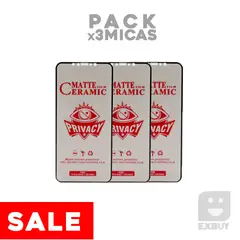 GENERICO - Pack x3 Mica Ceramica Antiespia para Motorola G60S