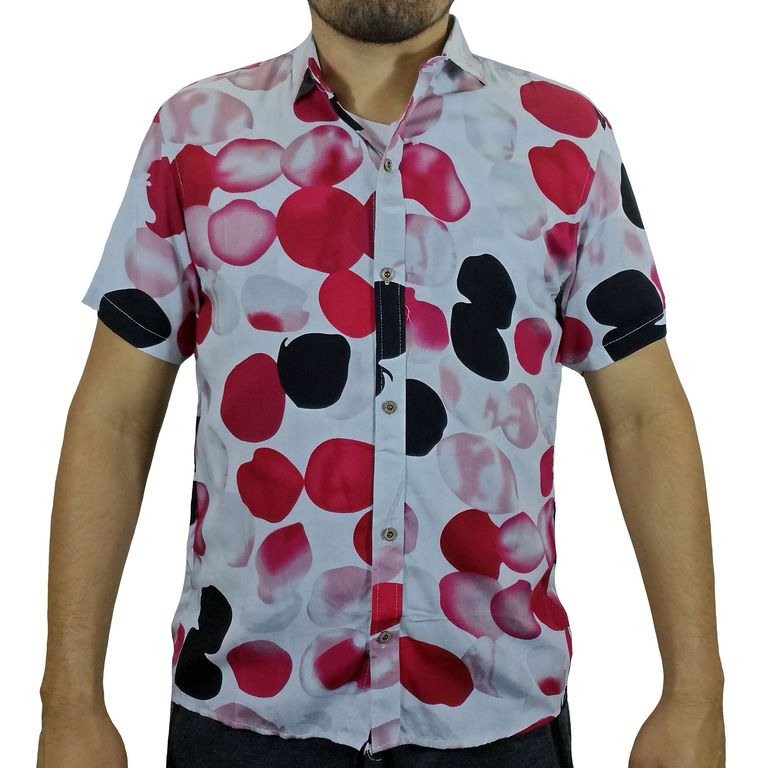 Camisa Chalis Manga Corta Para Hombre - Blanco..