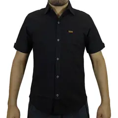 GENERICO - Camisa Drill Manga Corta Para Hombre - Negro.