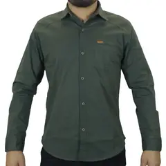 GENERICO - Camisa Drill Manga Larga Para Hombre - Verde PetrÃ³leo.