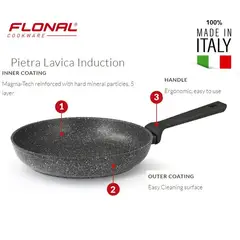 LA ITALIANA - Sarten Pietra Lavica Induction - Italiana 24 cm
