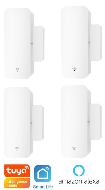 Sensor Smart WIFI Puerta Ventana compatible con Alexa Pack x 4