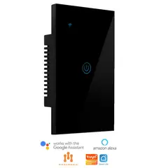 MADTRONIX - Interruptor Inteligente de Luz Simple Alexa y Google Sin Neutro Negro