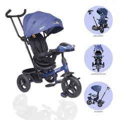 EBABY - Triciclo guiador ARIA USB BLUE