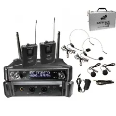 BATBLACK - Micrófono inalámbrico profesional uhf tipo vincha doble