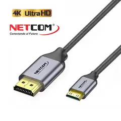 NETCOM - Cable Mini Hdmi a Hdmi 1.8 Metros 2.0 4K 60 Hz ULTRA HD eARC