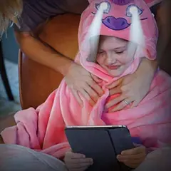 GENERICO - Mantas con Capucha Ojos Luminosos LED de Unicornio