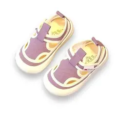 GENERICO - Zapatillas de Niña Hermosas de Tela Unisex Velcro Lila