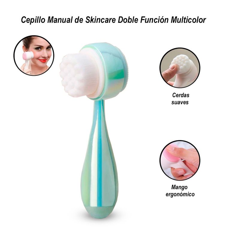Cepillo Manual de Skincare Doble Función Multicolor