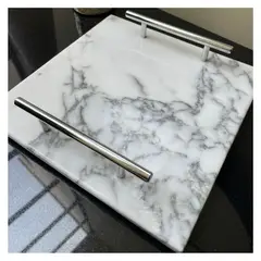 DAS HAUS - Azafate Mármol Calacatta Silver - Cuadrado