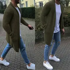 BLWOENS - Suéter casual de moda para hombres - Verde