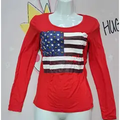 GENERICO - Polo Blusa Rojo BANDERA ESTADOS UNIDOS ESTRELLAS SM De Aalcoba.