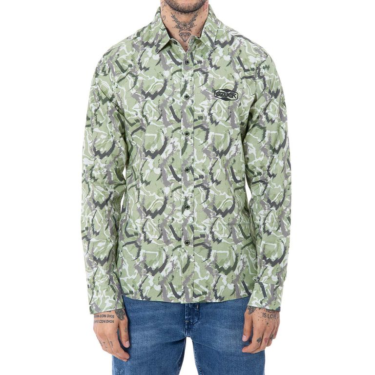 Camisa Moda Popelina Stretch Moxvek Hombre