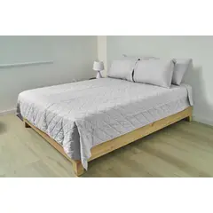 COBITEX HOME - Cubrecama Ligero 1.5 Plazas Gris Cobitex 100% Algodón.