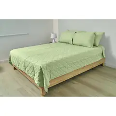 COBITEX HOME - Cubrecama Ligero 1.5 Plazas Verde Cobitex 100% Algodón