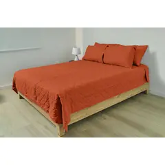 COBITEX HOME - Cubrecama Ligero 1 Plaza Ladrillo Cobitex 100% Algodón