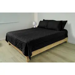 COBITEX HOME - Cubrecama Ligero Queen Negro Cobitex 100 Algodón