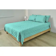 COBITEX HOME - Cubrecama Ligero 1 Plaza Turquesa Cobitex 100% Algodón