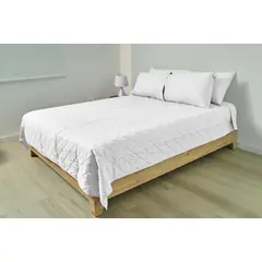 COBITEX HOME - Cubrecama Ligero King Blanco 600 Hilos Cobitex 100% Algodón