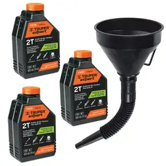 TRUPER - Aceite dos tiempos pack 3 unidades, 1 Embudo, COMBO