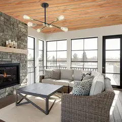 GENERICO - Lámpara colgante modelo araña color dorado con negro - Incluye 6 focos