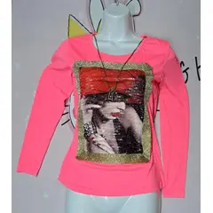 GENERICO - Polo Blusa APLIQUE DE MUJER LENTEJUELA  TALL SM Dealcoba.
