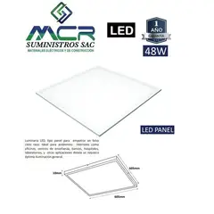 IMPORTADO MC - PANEL LED PARA EMPOTRAR 60X60 cm 48W 6500K LUZ BLANCO FRIO