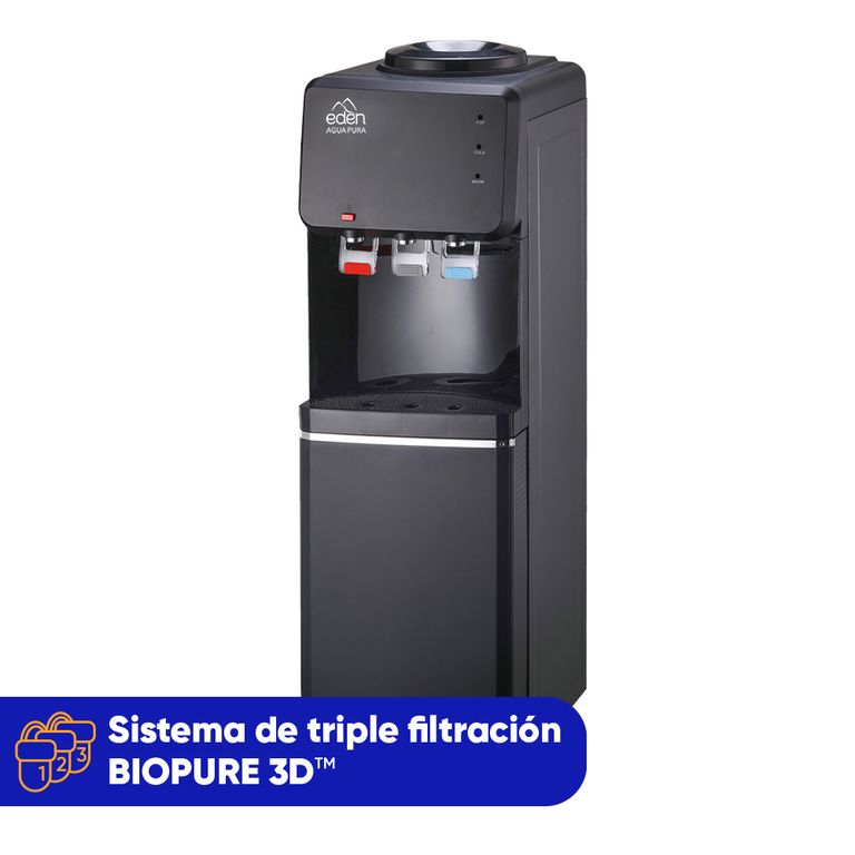 Purificador Dispensador Pedestal 3 etapas Edén Onyx Negro