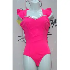 GENERICO - BODY ROSA NEON EXTERIOR REDUCTOR FAJA BRILLOS TALLA SM DeAlcoba