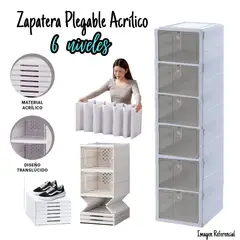 GENERICO - Organizador Acrílico Plegable de Zapatos - 6 Niveles