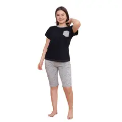 GENERICO - Pijama Bermuda Black Flower