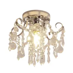 MMDH - Luz de techo led de cristal de lujo para sala de estar pea185 cromo