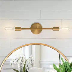 MMDH - Led lámpara de techo vintage 2 unidades sala pasillo Oro
