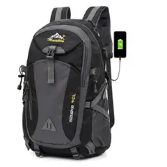 PUREPOWER - Mochila senderismo impermeable 40l usb - negro