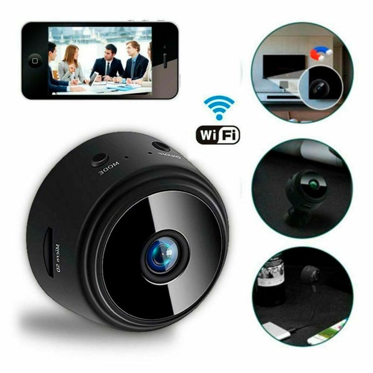 Camara Mini Wifi Seguridad HD Cámara Espia Vigilancia IP Sensor - Negro