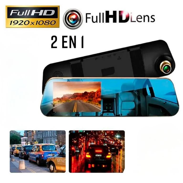 Espejo Retrovisor Con Camara Delantes y Trasero Con Vision Nocturna MY-7356