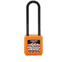 STEELPRO - CANDADO LOCK OUT X10 LONG DIELÉCTRICO NARANJA