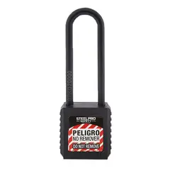 STEELPRO - CANDADO LOCK OUT X10 LONG DIELÉCTRICO NEGRO