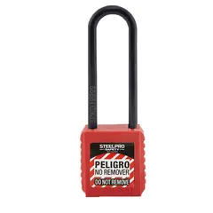 STEELPRO - CANDADO LOCK OUT X10 LONG DIELÉCTRICO ROJO