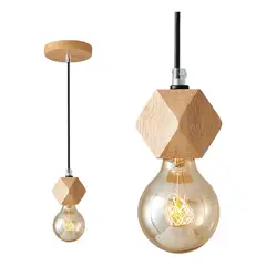HOME NEAT - Lamparas colgantes de Madera Nórdica E27 Moderna