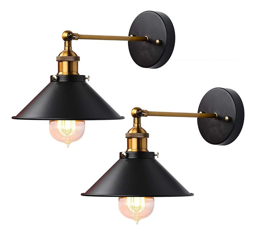 2 Unidades Apliques de Pared Industrial Lámparas de Pared E27