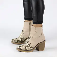 ARANNI - BOTINES MUJER KIRA BEIGE REPTIL